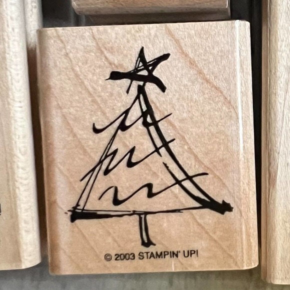 Stampin’ Up! Vintage 2000 & 2003 Christmas Holiday Sprit Stamp Set Of 9 Stamps - Picture 6 of 14